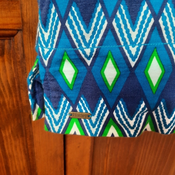 Hatley 100% Cotton Geometric Pattern Elbow Length Sleeve Midi Dress Size M - Picture 7 of 12